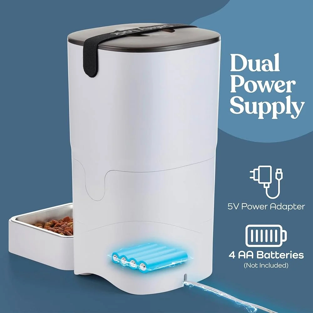 Smart Automatic Cat Feeder 6L Dual Power Supply LCD Timer 9 Portions Pet Safe Design Easy Setup Hygiene Maintenance