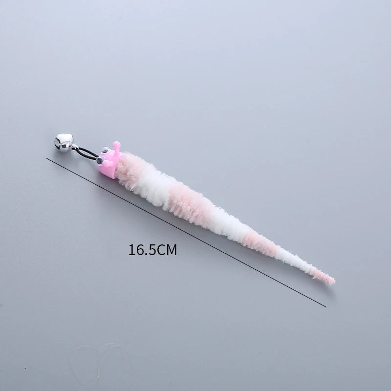Cat Toys Funny Cat Stick Replacement Head Plush Feather Bird with Bell Toys Interactive Magic Wand DIY Feathers Pet Supplies
