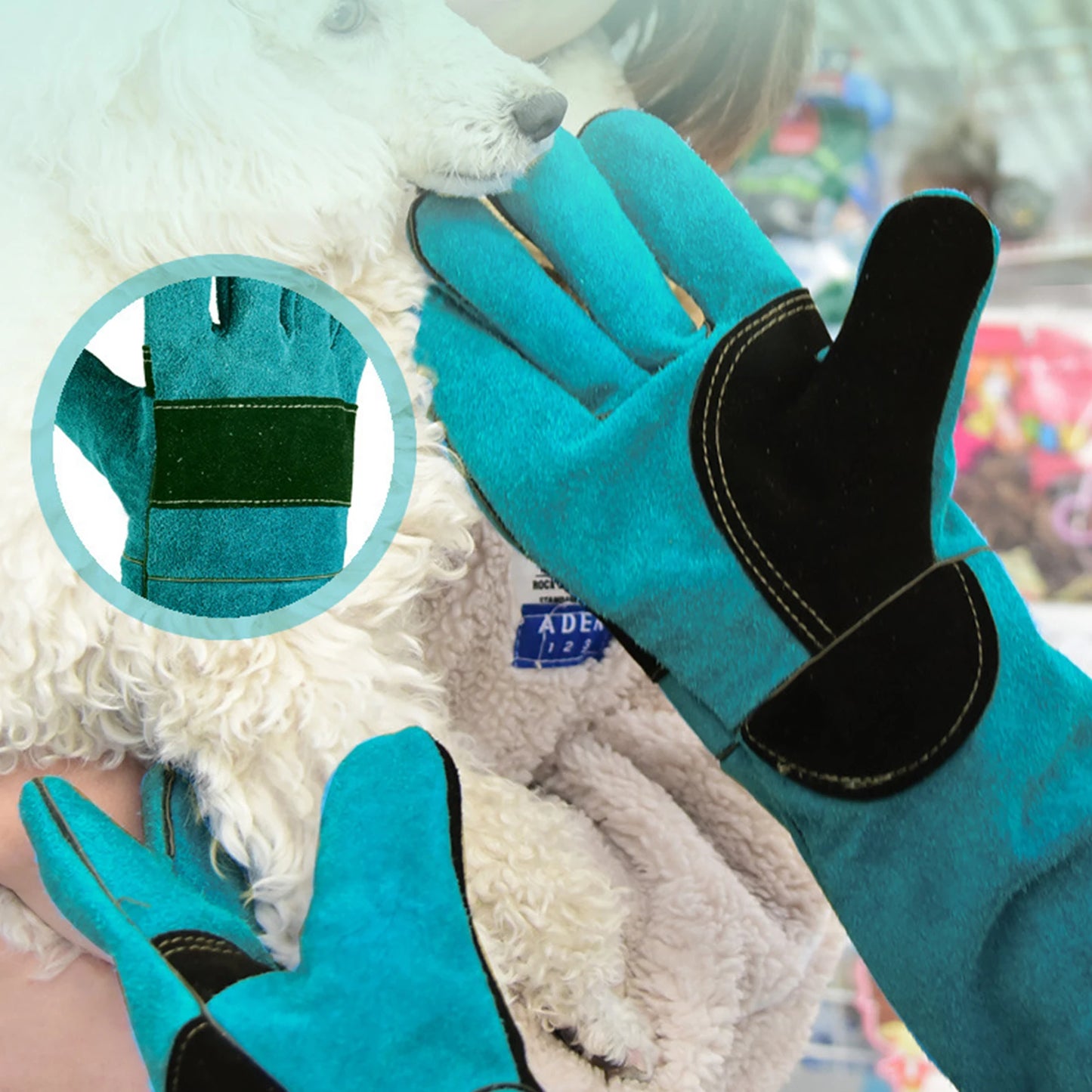 Animal Anti-Bite Gloves Durable Leather Protective Handling Gloves 45/60cm Length Cutting-proof And Anti-thorn Pet Handling Tool