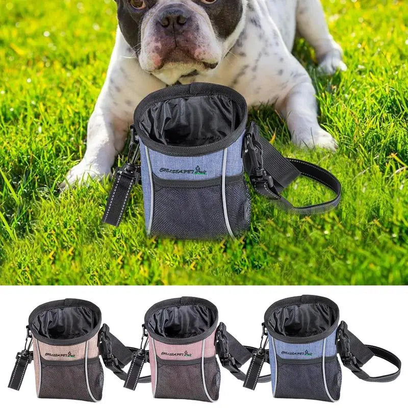 Dog Snack Pouch Training Pet Snack Goodie Waist Pack Portable Puppy Dog Treat Bag With Waist Belt Shoulder Strap For Kibbles
