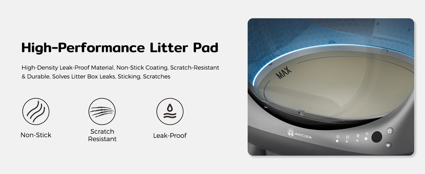 Amicura Cura X1 Automatic Cat Litter Box Self-Cleaning with App Control, Safety Sensor, Easy to Clean Electric Cat Litter Tray