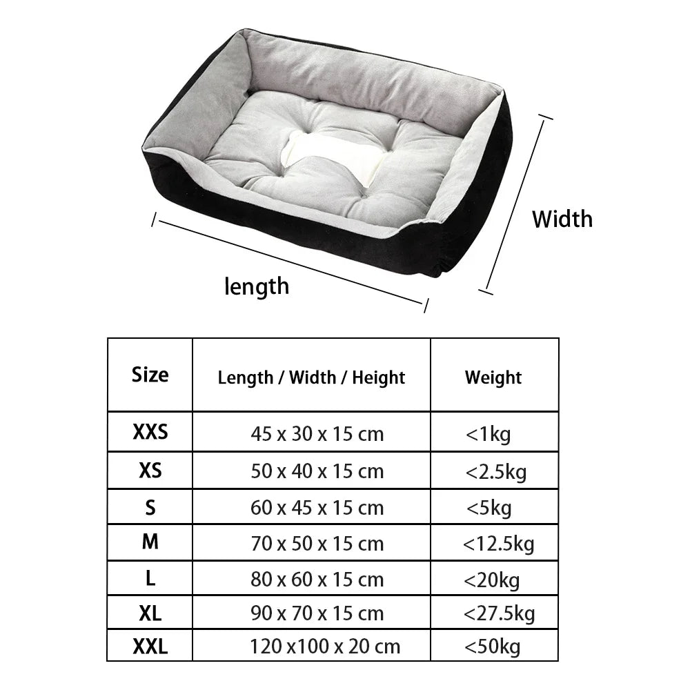 Bone Pet Bed Warm Cat And Dog Mattresses Rectangle Dog Bed Sleeping Bag Soft Washable Kennel For Small Medium Large Dog Cat