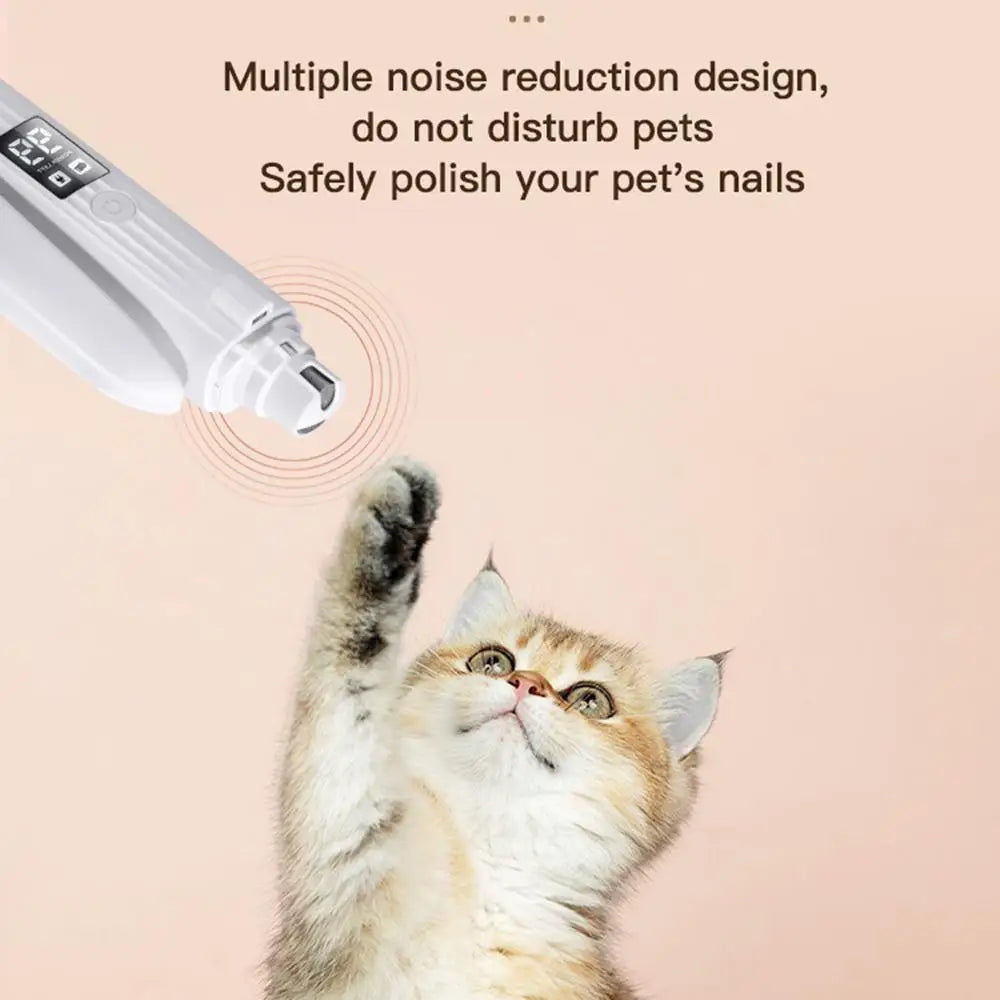 Pet Paws Trimmer Electric Rechargeable Dog Nail Trimmer With LED Light Ergonomic Pet Paws Grooming Tool Quiet File Toenail