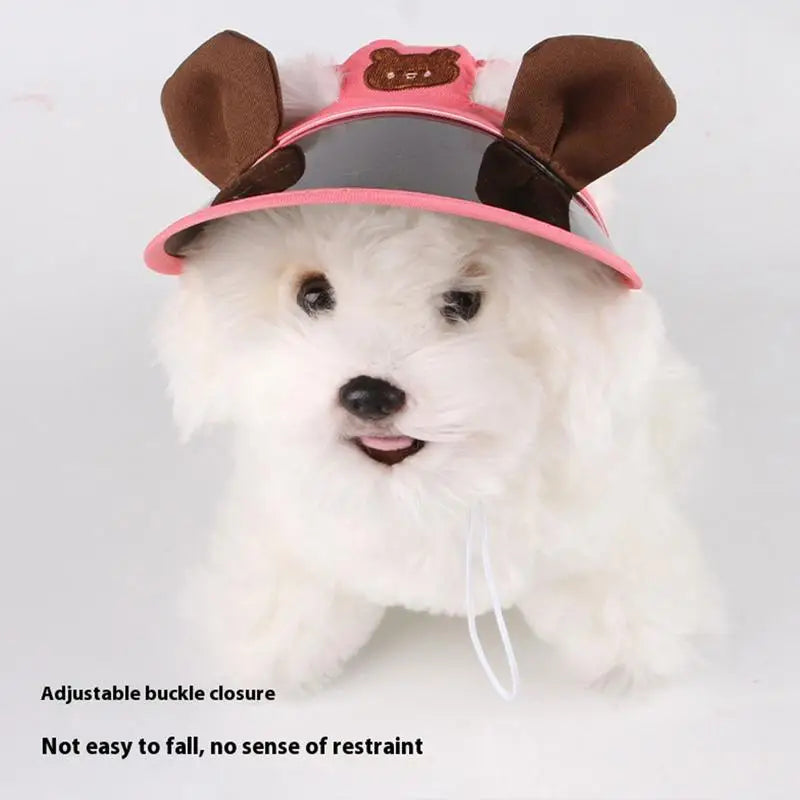 Dog Sun Visor Hat Kitten Outdoor Caps Pet Sun Protection Caps Adjustable Travel Sport Hat Visor Sunbonnet Outfit For Small Puppy