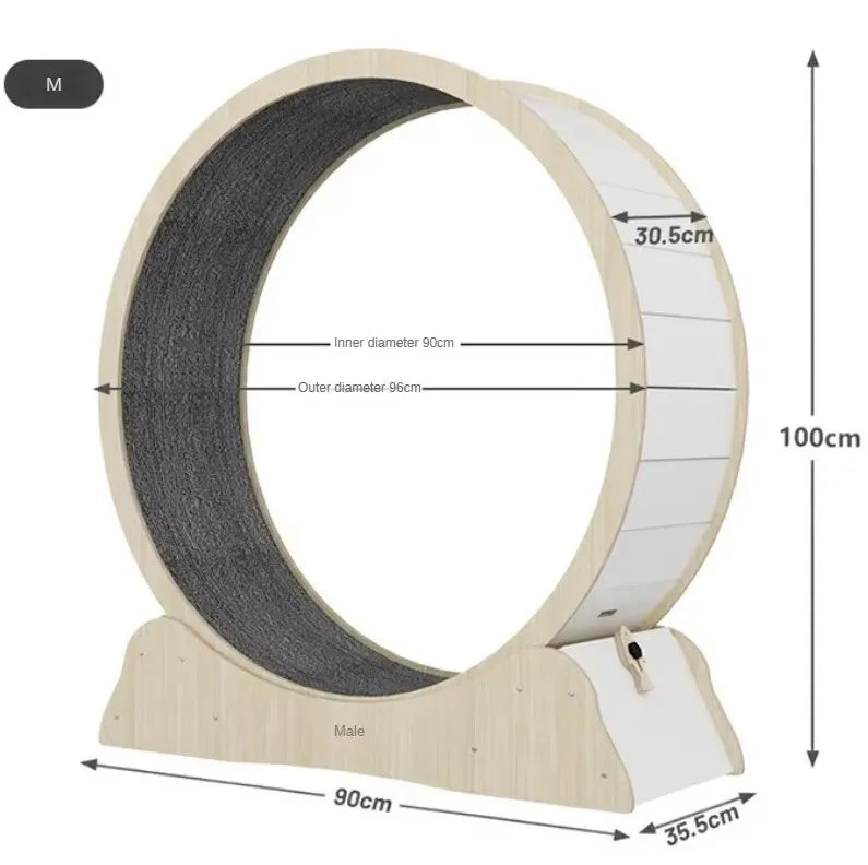 Cat Treadmill Solid Wood Multilayer Cat Training Toy Large Roller Cat Climbing Frame Pet Fitness Furniture Universal for Dogs