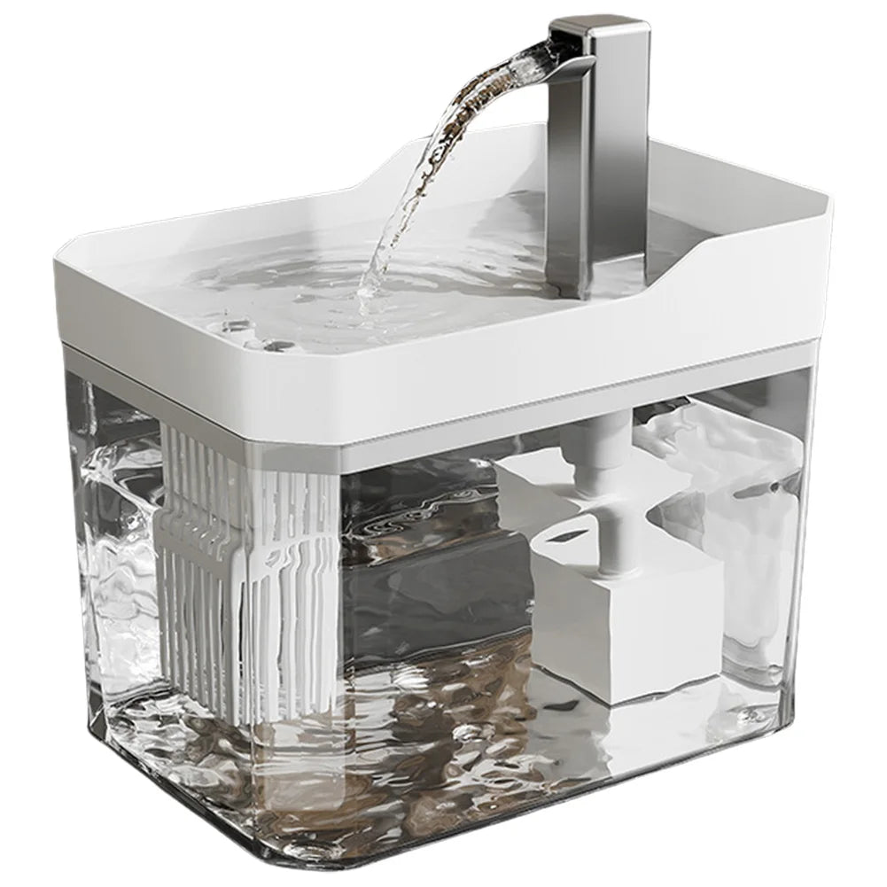 Cat Water Fountain Auto Filter Transparent Cat Drinker USB Anti-Dry Burning Recirculate Filtering Water Dispenser with Pump