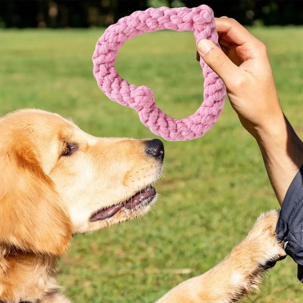 Small Cotton Rope Dog Chew Toy Creative Heart Shaped Pet Chew Toy Bite-resistant Fun Cat Training Teething Toy Pet Supplies