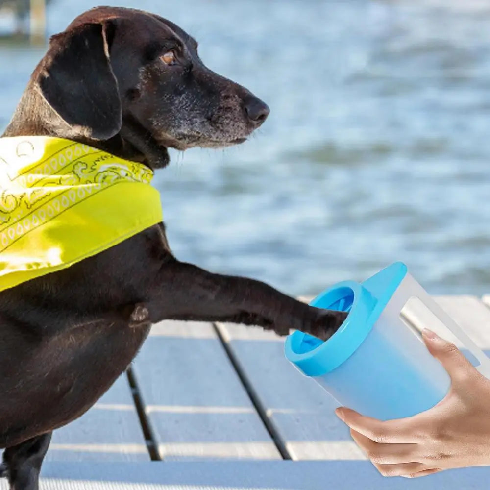 Dog Paw Cleaner Silicone Dog Paw Cleaner Cup With Cleaning Brush Portable Detachable Pet Cleaning Brush Cup Pet Food Cleaning
