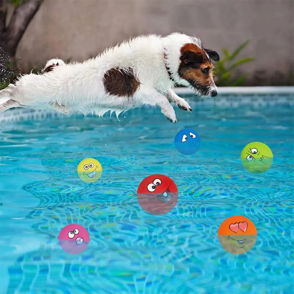 6Pcs Smile Face Squeaky Dog Toys Soft Latex Dog Squeaky Toys Bouncy Cute Face Pet Dog Toys for Small Medium Puppy Pet Dogs