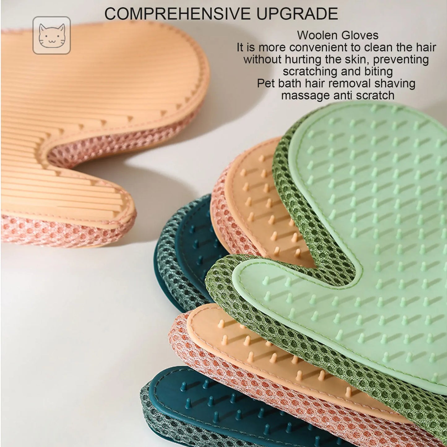 Pet Grooming Glove Cat Hair Deshedding Brush Remover Brush For Animal Gloves Dog Comb For Cats Bath Clean Massage Hair