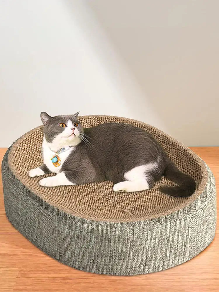 Cat Scratcher Cat Scratch Bed Sturdy Scratcher Pad Oval Cat Scratch Pad Bowl Nest Multifunctional Pet Sleeping Mat for Indoor
