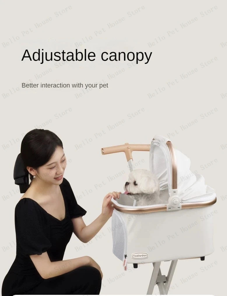 Limited Edition Lightweight Travel Pet Stroller Breathable Pet Basket Detachable - Vehicle Mounted Pet Safety Basket Dog Cart