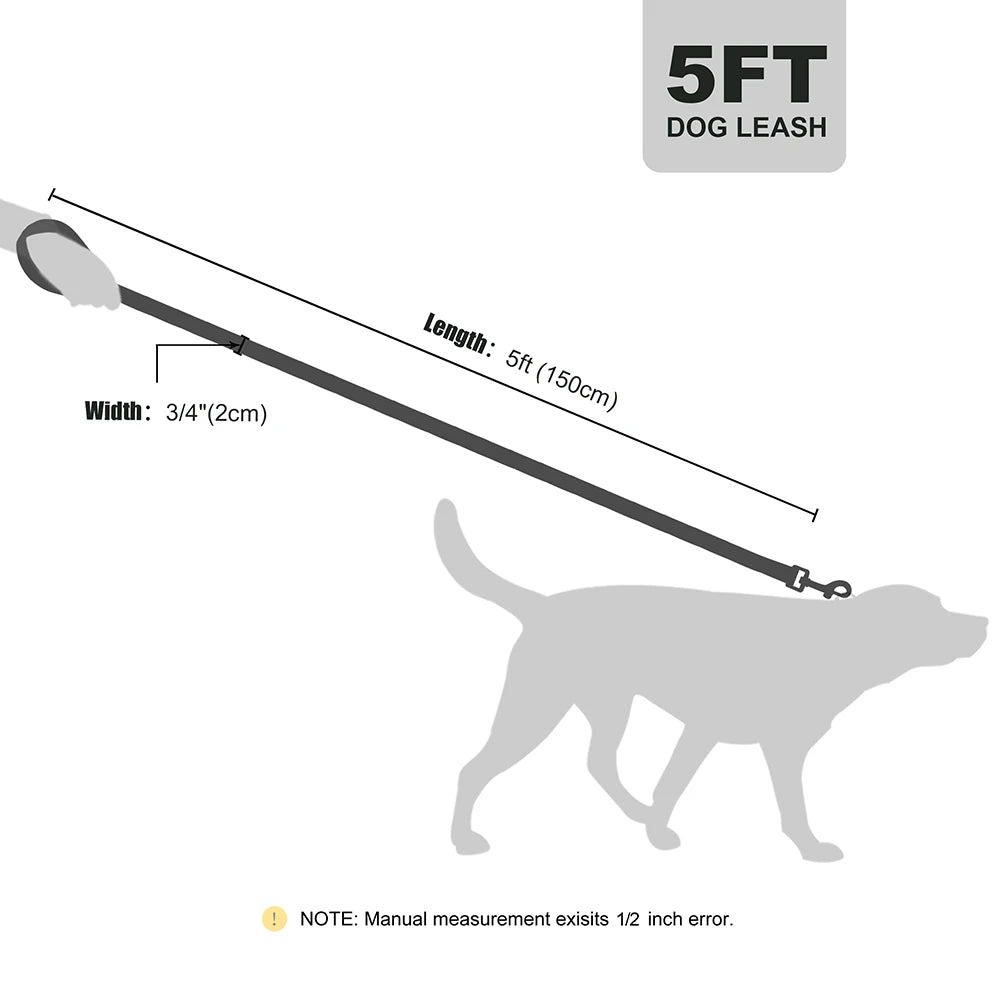 150cm Dog Walking Leash Durable Nylon Pet Dogs Lead Rope With PU Leather Handle For Small Medium Large Dogs French Bulldog