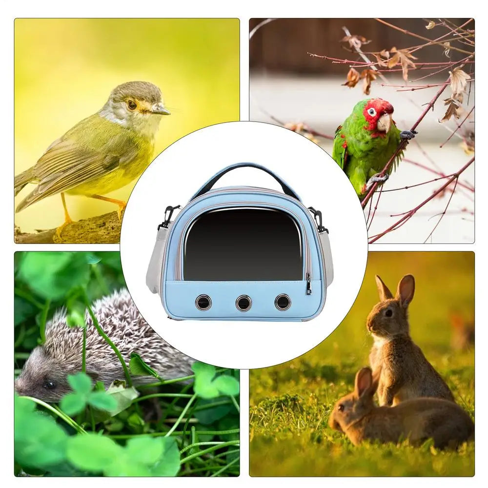 Bird Travel Carrier Parakeet Travel Carrier Bag Foldable & Handheld Breathable Shoulder Bag For Parrot Hamster Pigeon & Small