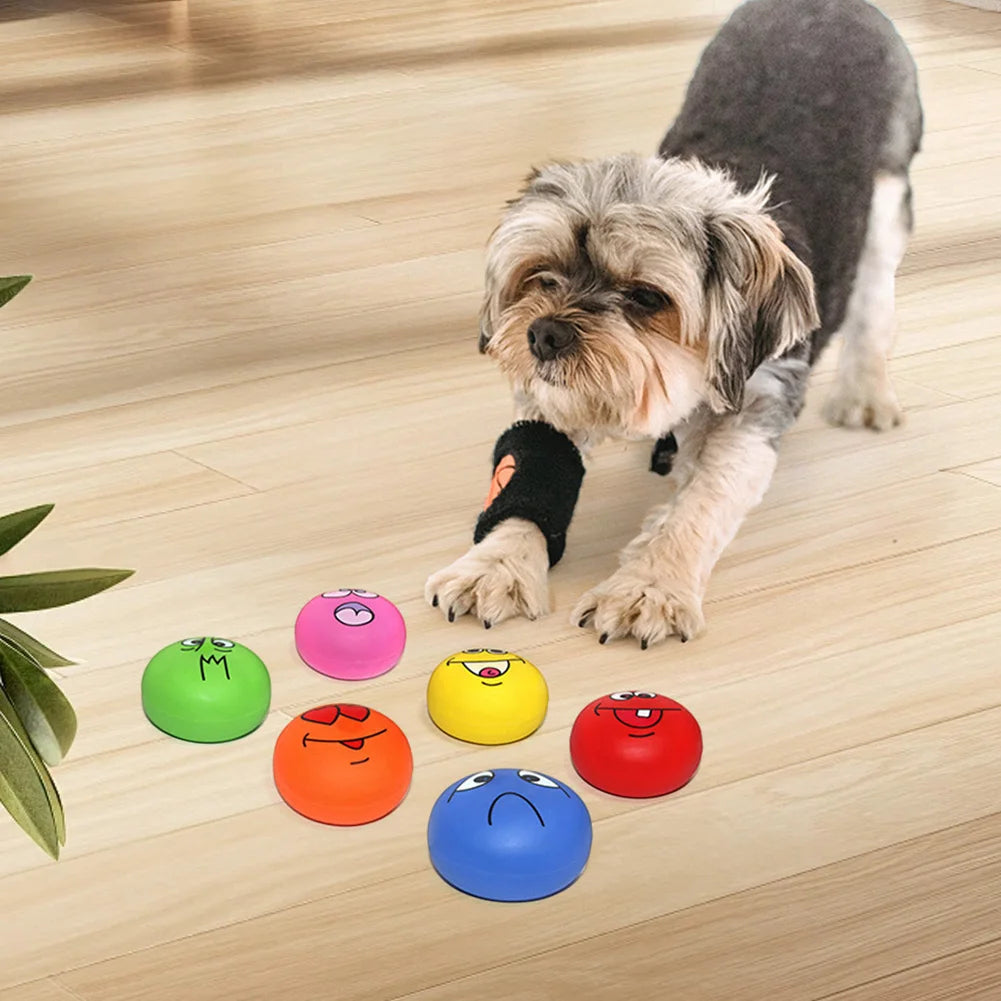 6Pcs Smile Face Squeaky Dog Toys Soft Latex Dog Squeaky Toys Bouncy Cute Face Pet Dog Toys for Small Medium Puppy Pet Dogs