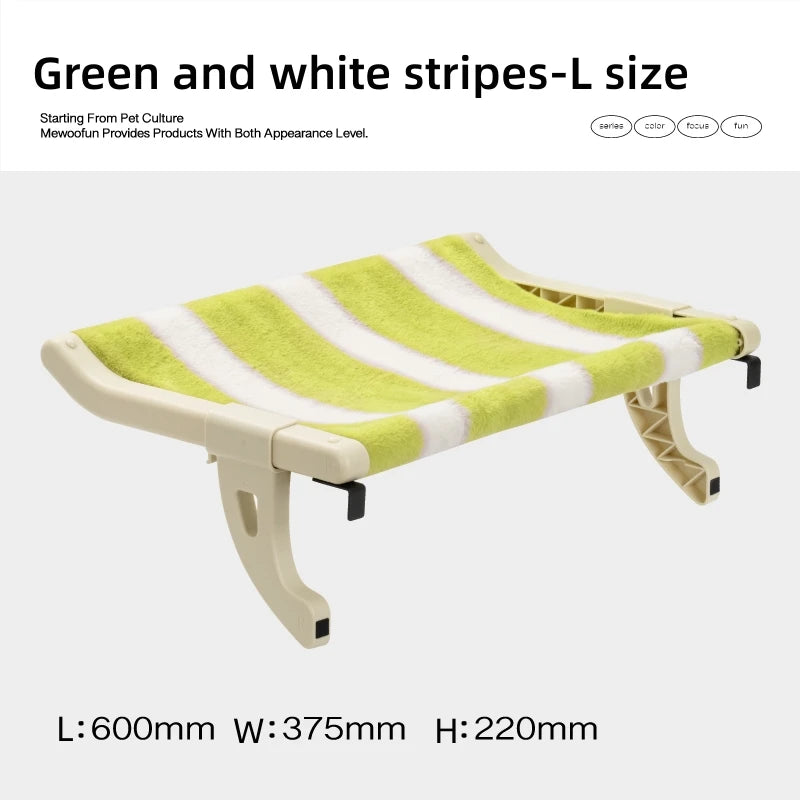 Mewoofun Cat Hammock One-Step Sliding Clamping Slot Adjustment Cat Window Hammock with Removable Covers 30kg Pet Accessories