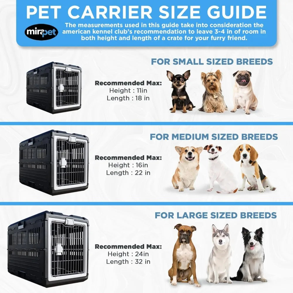 Masterpiece USA Pet Carrier & Crate 35" - Premium Collapsible Design For Medium Cats And Dogs - Portable Kennel For Indoor/Outd