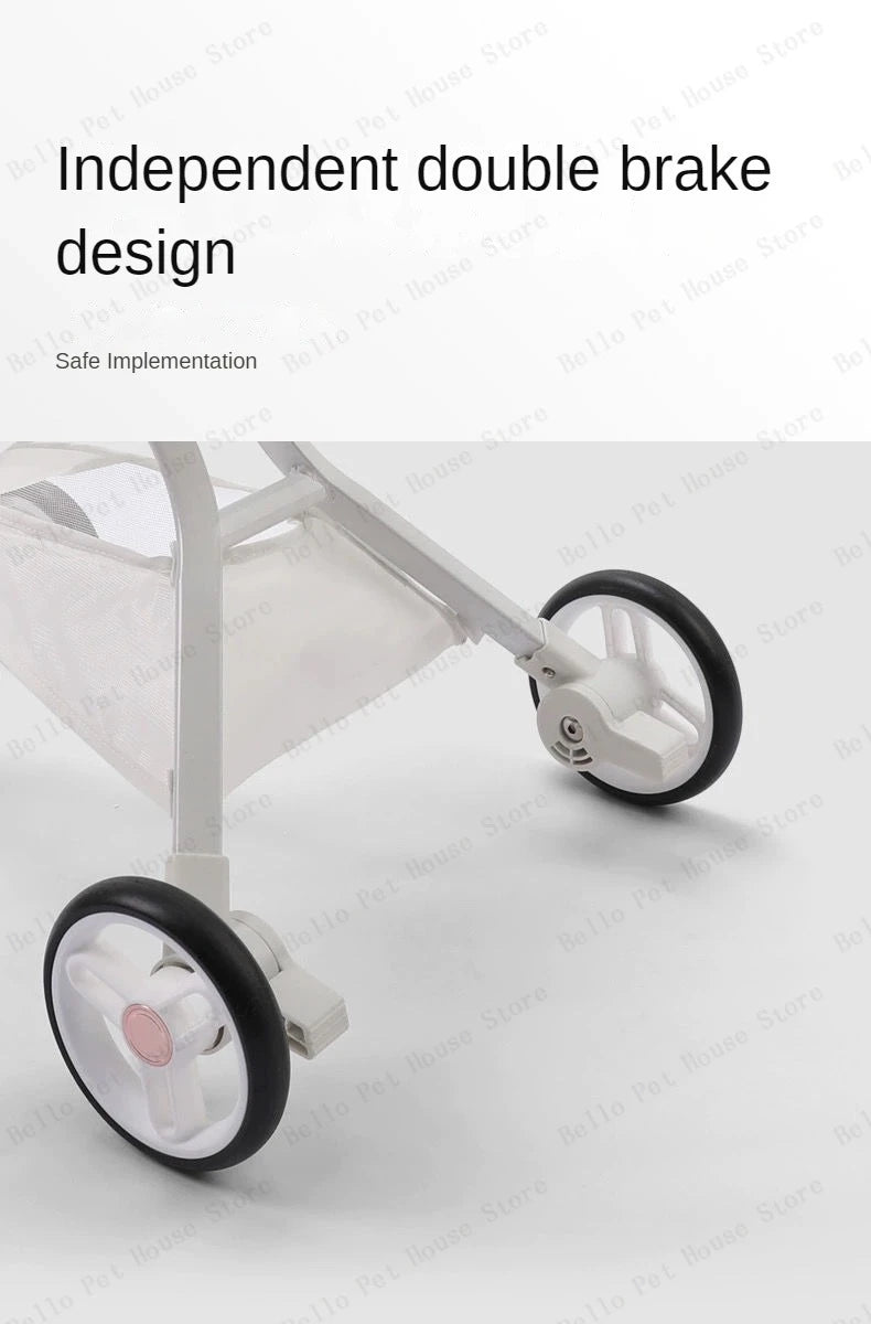 Limited Edition Lightweight Travel Pet Stroller Breathable Pet Basket Detachable - Vehicle Mounted Pet Safety Basket Dog Cart