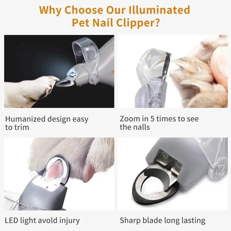 Pet Nail Clipper with LED Light Dog Cat Special Nail Clipper Multifunction Nail Trimmer Pet Cleaning Grooming Supplies Dog bib