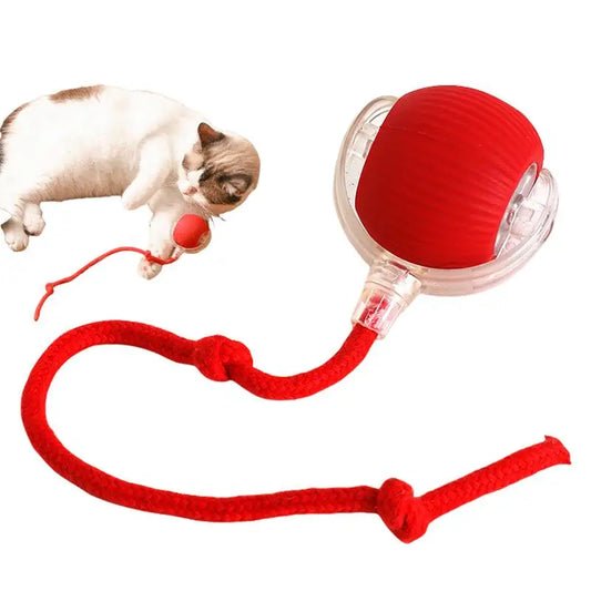 Interactive Dog Toys Rechargeable Pet Interactive Toys Electric Cats Ball Automatic Rolling Fake Tail Ball Dog Cats Toy