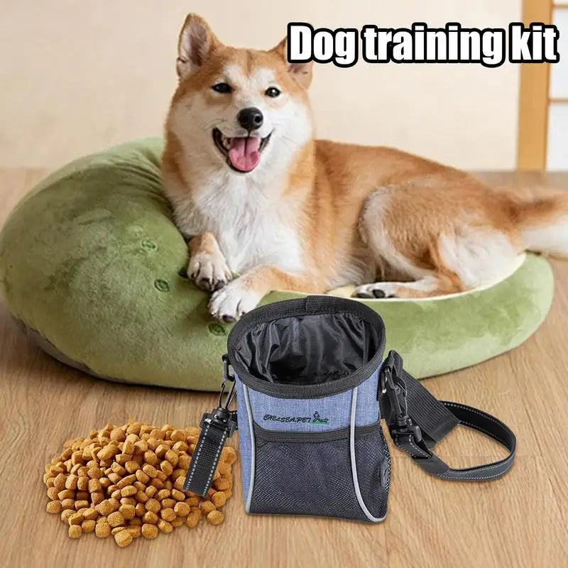 Dog Snack Pouch Training Pet Snack Goodie Waist Pack Portable Puppy Dog Treat Bag With Waist Belt Shoulder Strap For Kibbles
