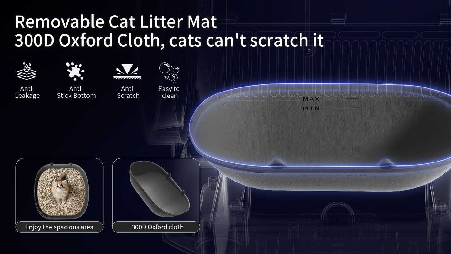 OMC-M1 Self Cleaning Automatic Cat Litter Box Toilet for 1.5-8kg Cat Trash Bag Litter Smart Cat Travel Toilet App Control Tray