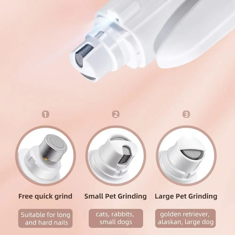 Pet Paws Trimmer Electric Rechargeable Dog Nail Trimmer With LED Light Ergonomic Pet Paws Grooming Tool Quiet File Toenail