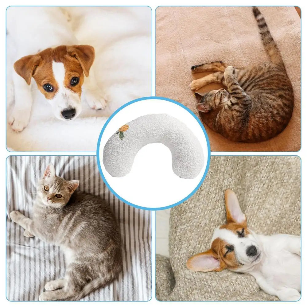 Cat Calming Pillow Cute Pet Pillow Soft U Shaped Cat Pillow Skin-Friendly Elastic Cushion Pet Accessories For Dogs Puppies