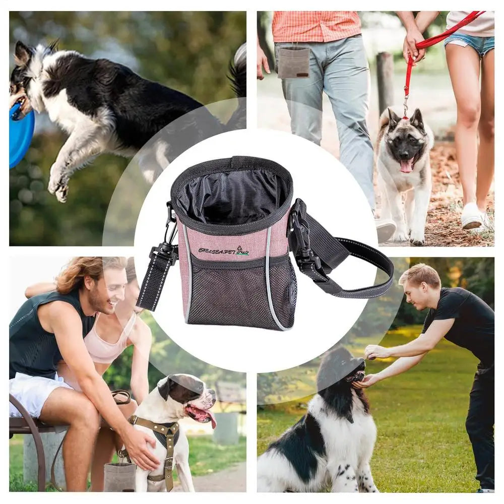 Dog Snack Pouch Training Pet Snack Goodie Waist Pack Portable Puppy Dog Treat Bag With Waist Belt Shoulder Strap For Kibbles