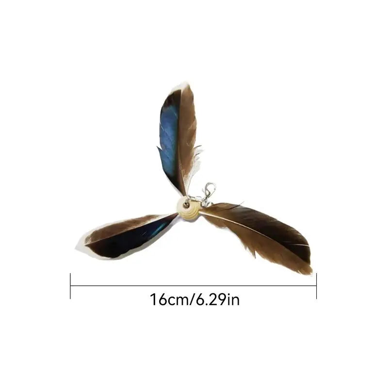 6PCS Cat Toys Feathers Wand Cat Wand Toy Refill Cat Teaser Toy Interactive Kitten Teaser Refill Rotating Cat Feathers Refill Toy