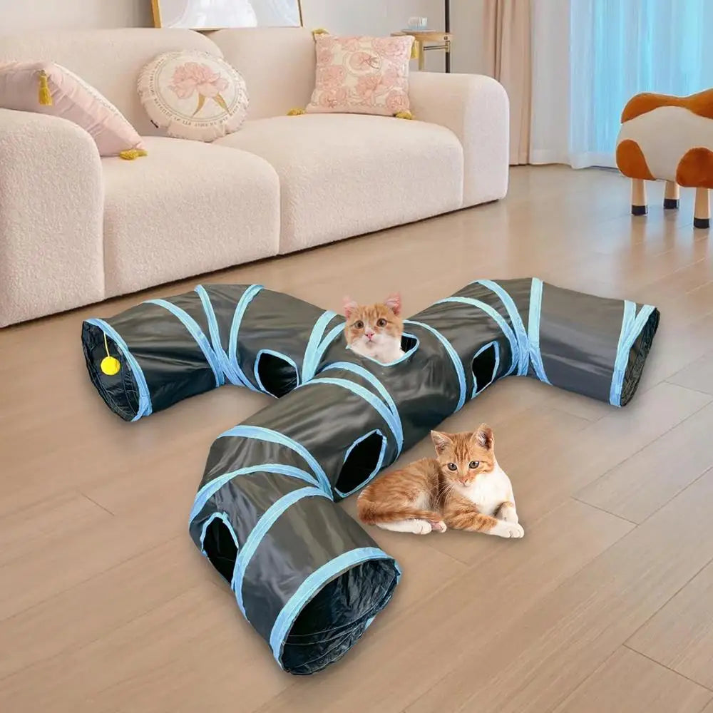 Cat play tunnel interactive toy Cats Scratching Running Toy Foldable Breathable Drill Barrel Indoor Pet cat passage amusing toys