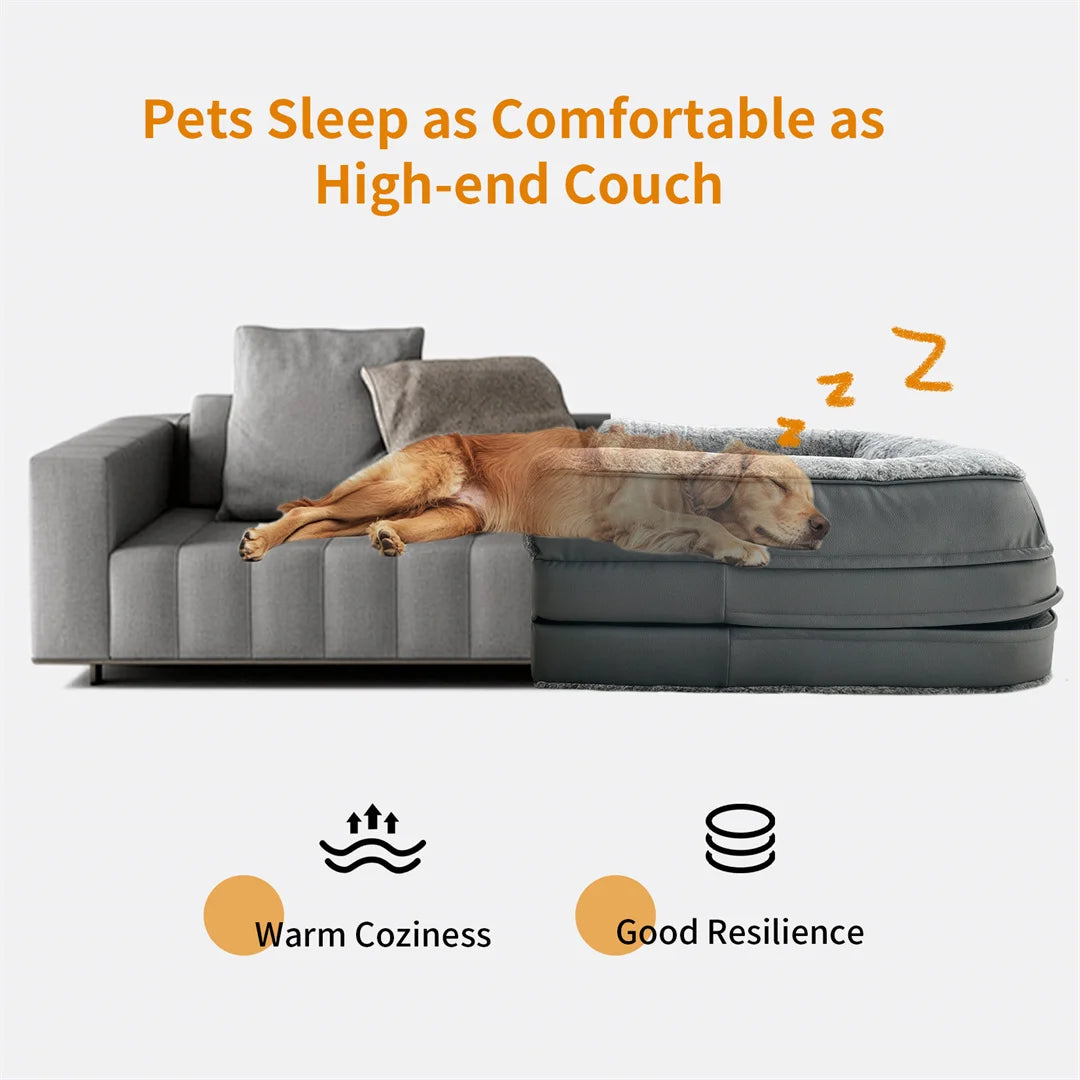 180cm Long Human-Size Giant Dog Bed Foldable Calming Pet Dog Bed Plush Cover Orthopedic