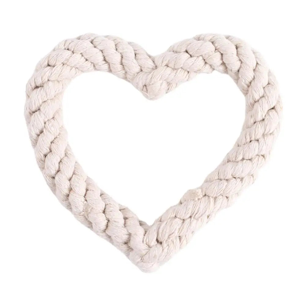 Small Cotton Rope Dog Chew Toy Creative Heart Shaped Pet Chew Toy Bite-resistant Fun Cat Training Teething Toy Pet Supplies