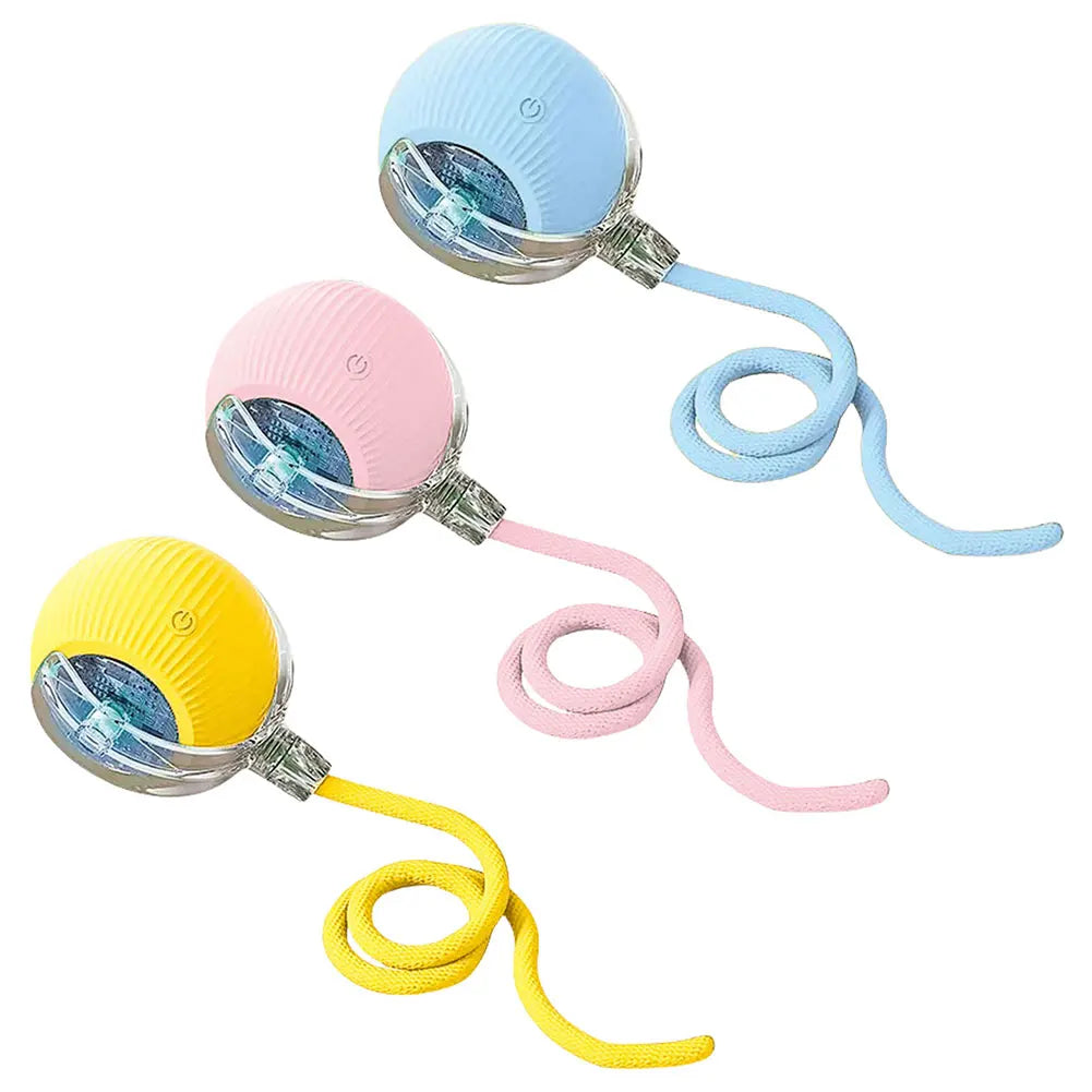 Interactive Cat Toy Ball USB Rechargeable Automatic Rolling Ball Funny Cat Toys Anti-Depression Pet Toy for Indoor Cat Kitten