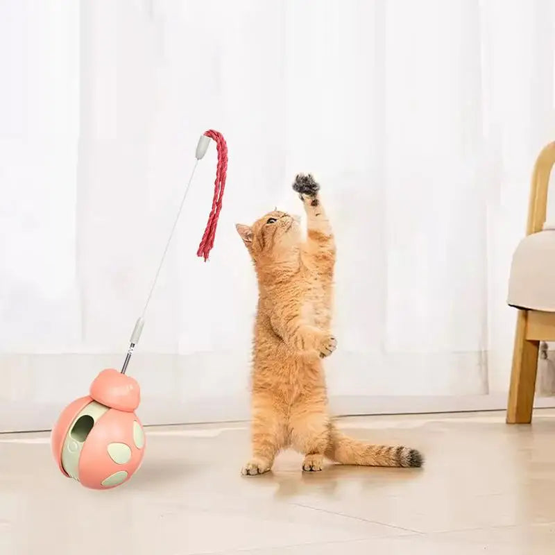 Interactive Toys For Indoor Cats Indoor Cat Teaser Toy Interactive Wobble Ball Slow-Feeding Treat Dispensing Pet Cat Exercise