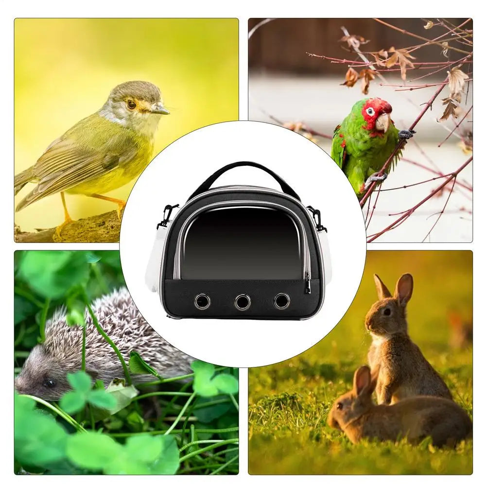 Bird Travel Carrier Parakeet Travel Carrier Bag Foldable & Handheld Breathable Shoulder Bag For Parrot Hamster Pigeon & Small