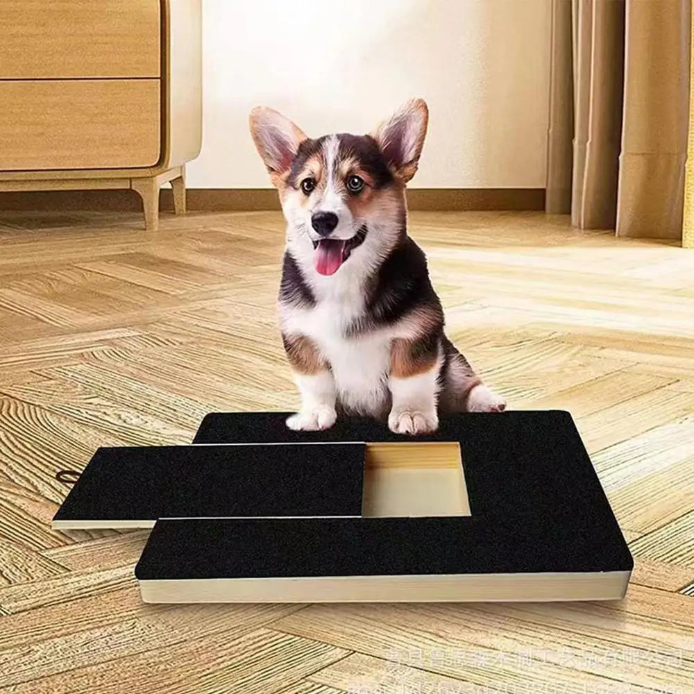 Wood Dog Nail Scratchboard Adjustable Drawer Type Scratching Board For Nail Trimming Comfortable Self Scratcher Grinde Toy