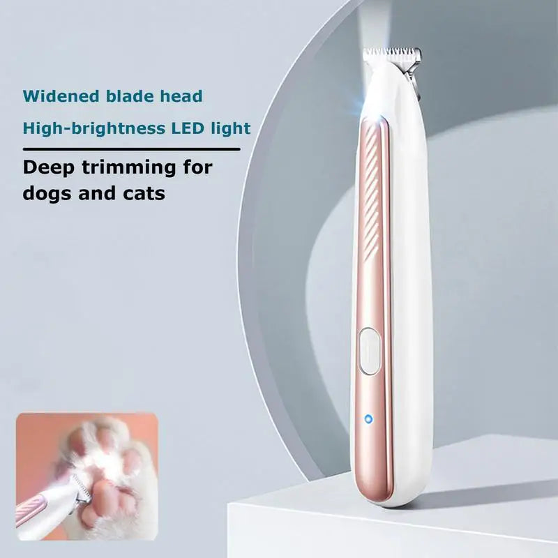 Portable Dog Paw Trimmer with Led Light Rechargeable Cordless Nail Grinder Shaver for Cats dogs Other Pets Nail Grooming Tools