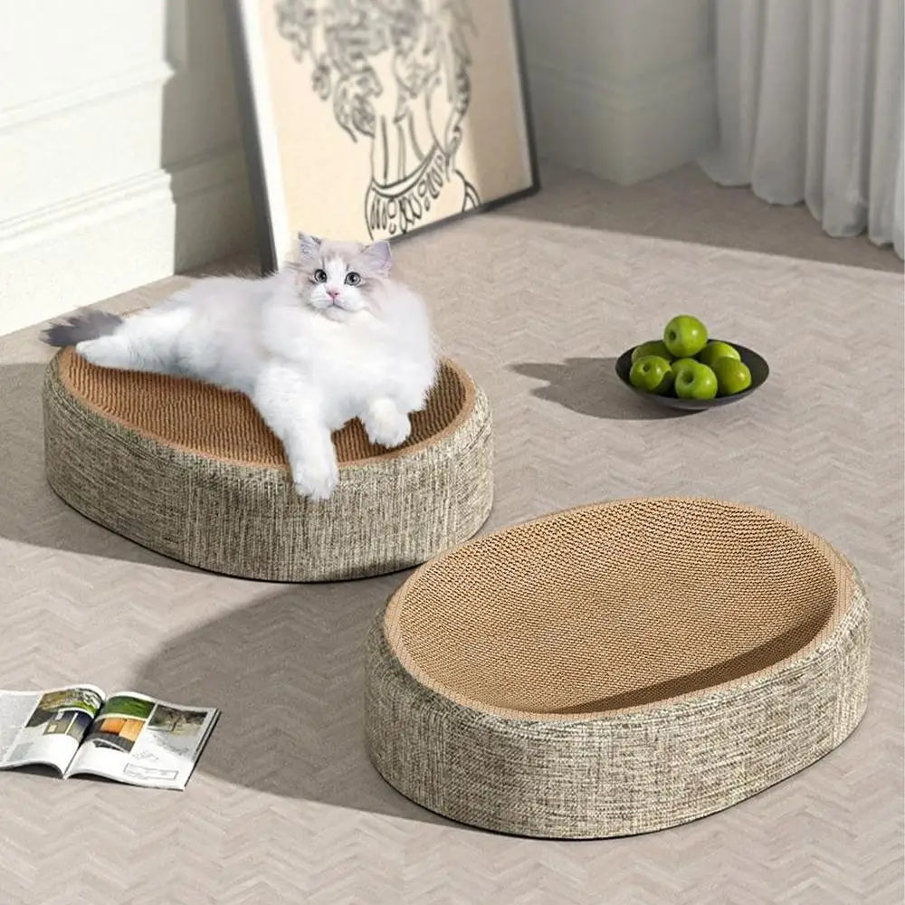 Cat Scratcher Cat Scratch Bed Sturdy Scratcher Pad Oval Cat Scratch Pad Bowl Nest Multifunctional Pet Sleeping Mat for Indoor