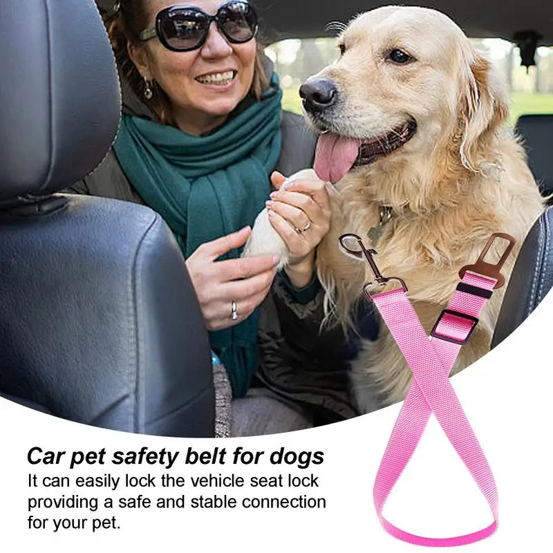 Dog Auto Car Safety Belts Pet Car Harness Adjustable Strap Buckle Clip Seatbelt Easy Control Vehicle Seat Belt Attachment