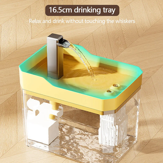 Cat Water Fountain Auto Filter Transparent Cat Drinker USB Anti-Dry Burning Recirculate Filtering Water Dispenser with Pump