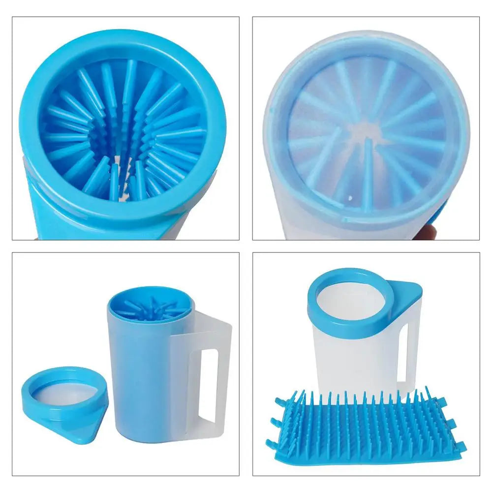 Dog Paw Cleaner Silicone Dog Paw Cleaner Cup With Cleaning Brush Portable Detachable Pet Cleaning Brush Cup Pet Food Cleaning