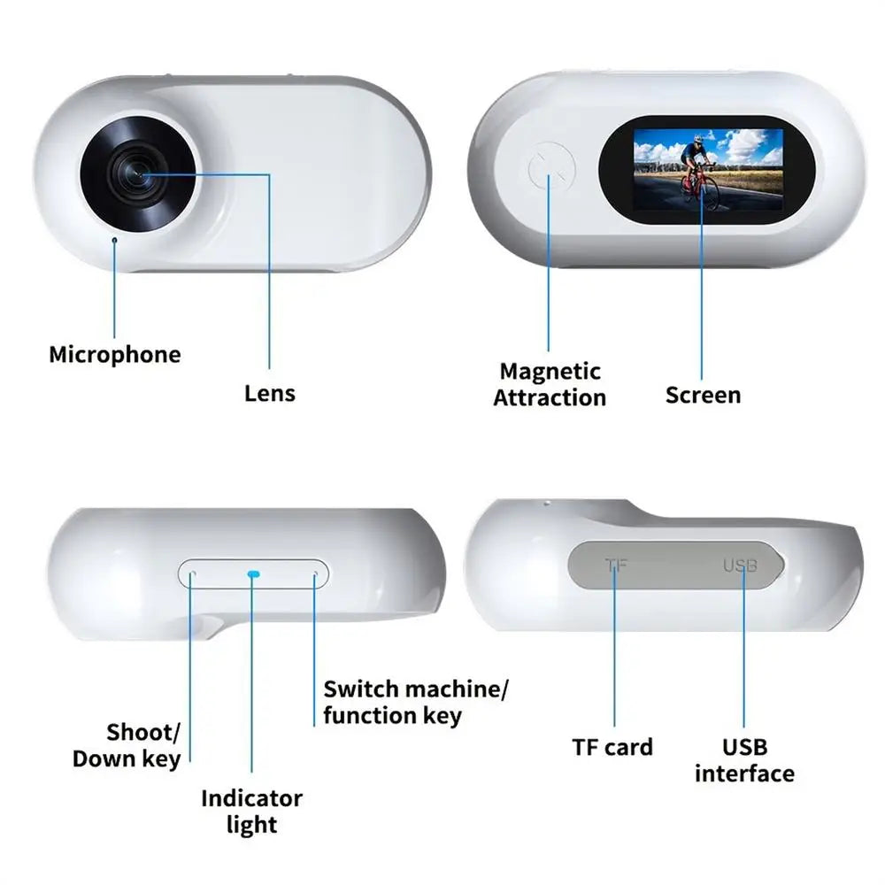 Pet Collar Camera HD 1080p Mini Sports Camera With Screen Video Recording Outdoor Wireless Camera Collar Pet Cat Safety Supplies