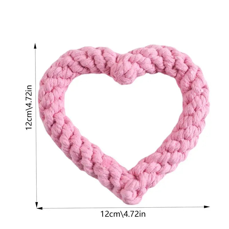 Small Cotton Rope Dog Chew Toy Creative Heart Shaped Pet Chew Toy Bite-resistant Fun Cat Training Teething Toy Pet Supplies
