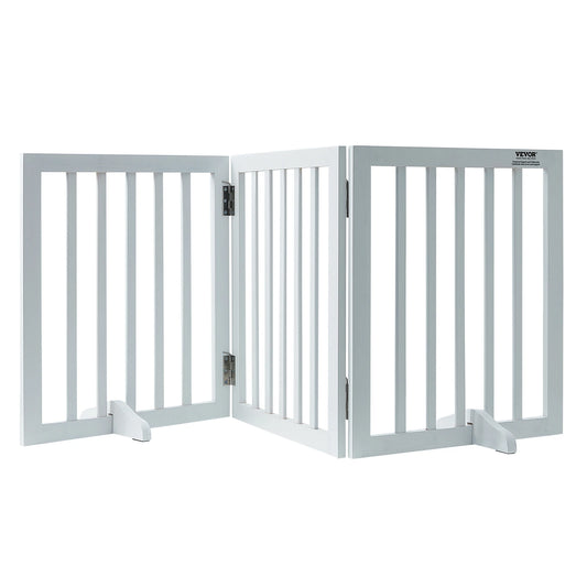 VEVOR Free Standing Dog Gate Freestanding Pet Gate 3 Panels Foldable Dog Gate for Narrow Passageways Expandable Dog Barrier