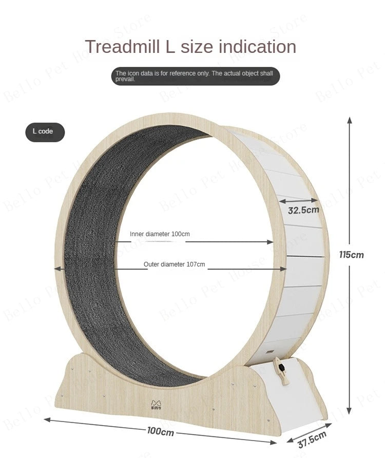 Cat Treadmill Solid Wood Multilayer Cat Training Toy Large Roller Cat Climbing Frame Pet Fitness Furniture Universal for Dogs