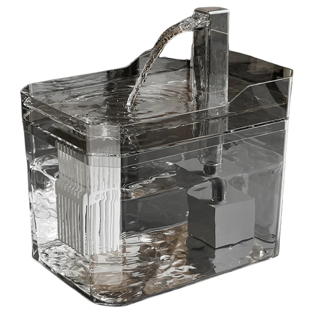 Cat Water Fountain Auto Filter Transparent Cat Drinker USB Anti-Dry Burning Recirculate Filtering Water Dispenser with Pump