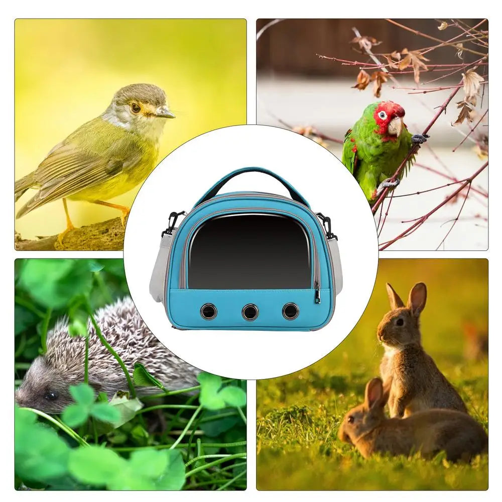 Bird Travel Carrier Parakeet Travel Carrier Bag Foldable & Handheld Breathable Shoulder Bag For Parrot Hamster Pigeon & Small