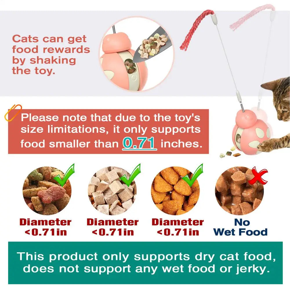 Interactive Toys For Indoor Cats Indoor Cat Teaser Toy Interactive Wobble Ball Slow-Feeding Treat Dispensing Pet Cat Exercise