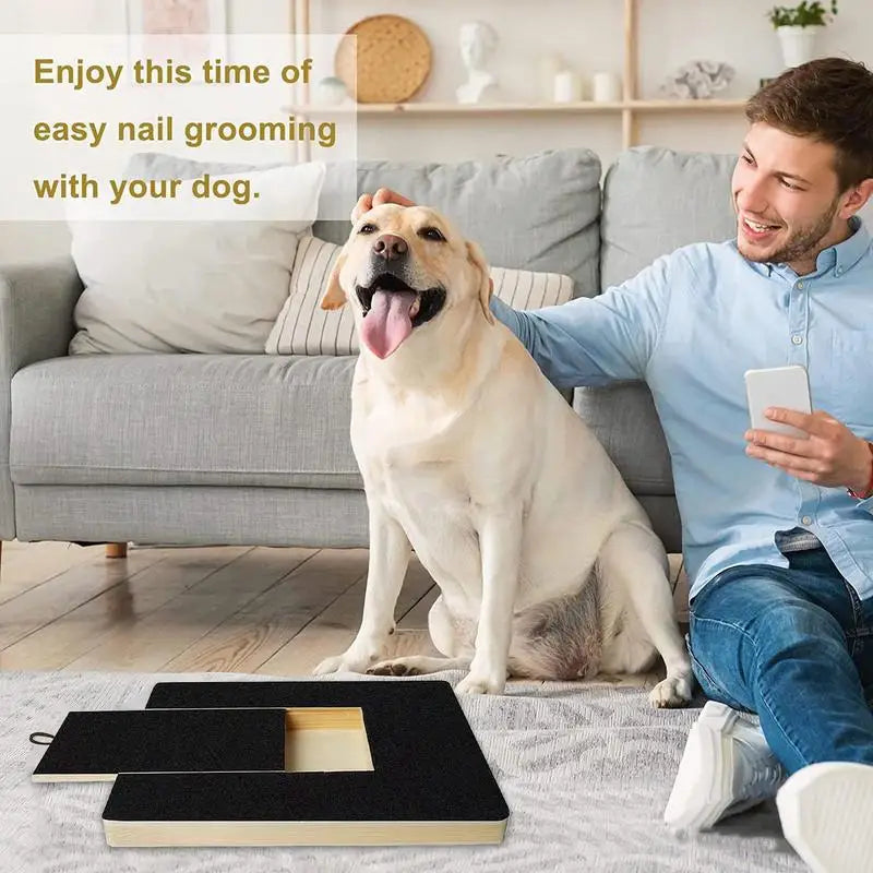 Wood Dog Nail Scratchboard Adjustable Drawer Type Scratching Board For Nail Trimming Comfortable Self Scratcher Grinde Toy